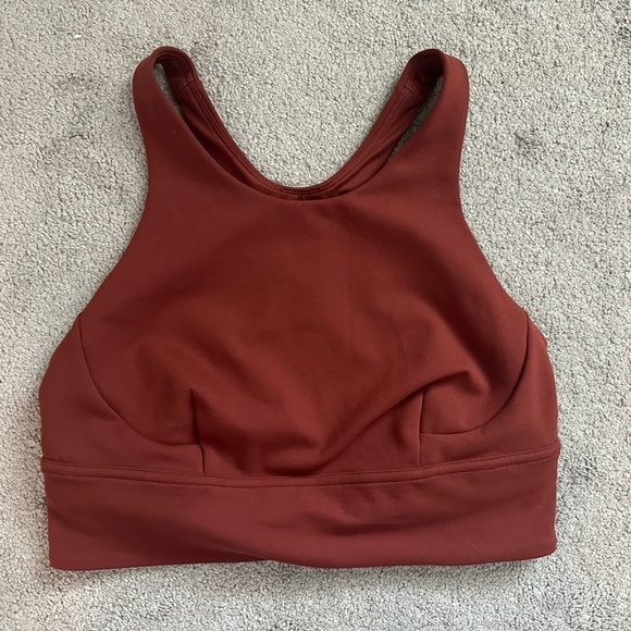 Lululemon Wunder Train Long-Line Bra Medium Support in Dark Terracotta Size 8 - Picture 2 of 6